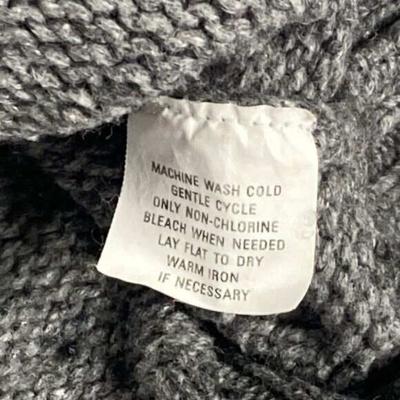 Aeropostale Sweater Men XL Gray Chunky Knit Crew Neck Fair Isle Bohemian Holiday - Picture 16 of 16